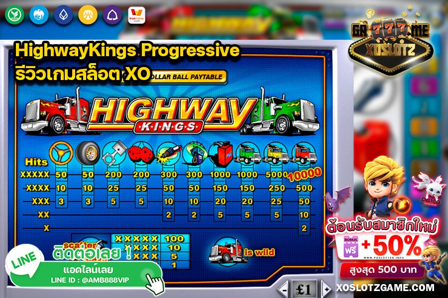 HighwayKings Progressive รีวิวเกมสล็อต XO